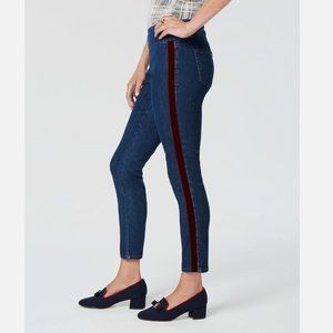 NWOT  Charter Club Side Velvet Stripe Cambridge Skinny Leg Ankle Pant